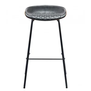 mobiliario-contract-taburete missouri metal similpiel cuero marron y negro 2 1